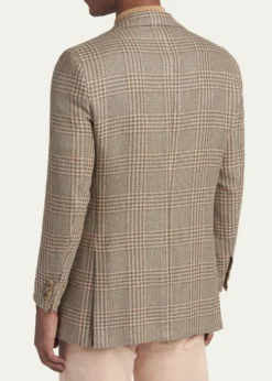 KitonMen's Prince of Wales Cashmere and Linen Sport Coat