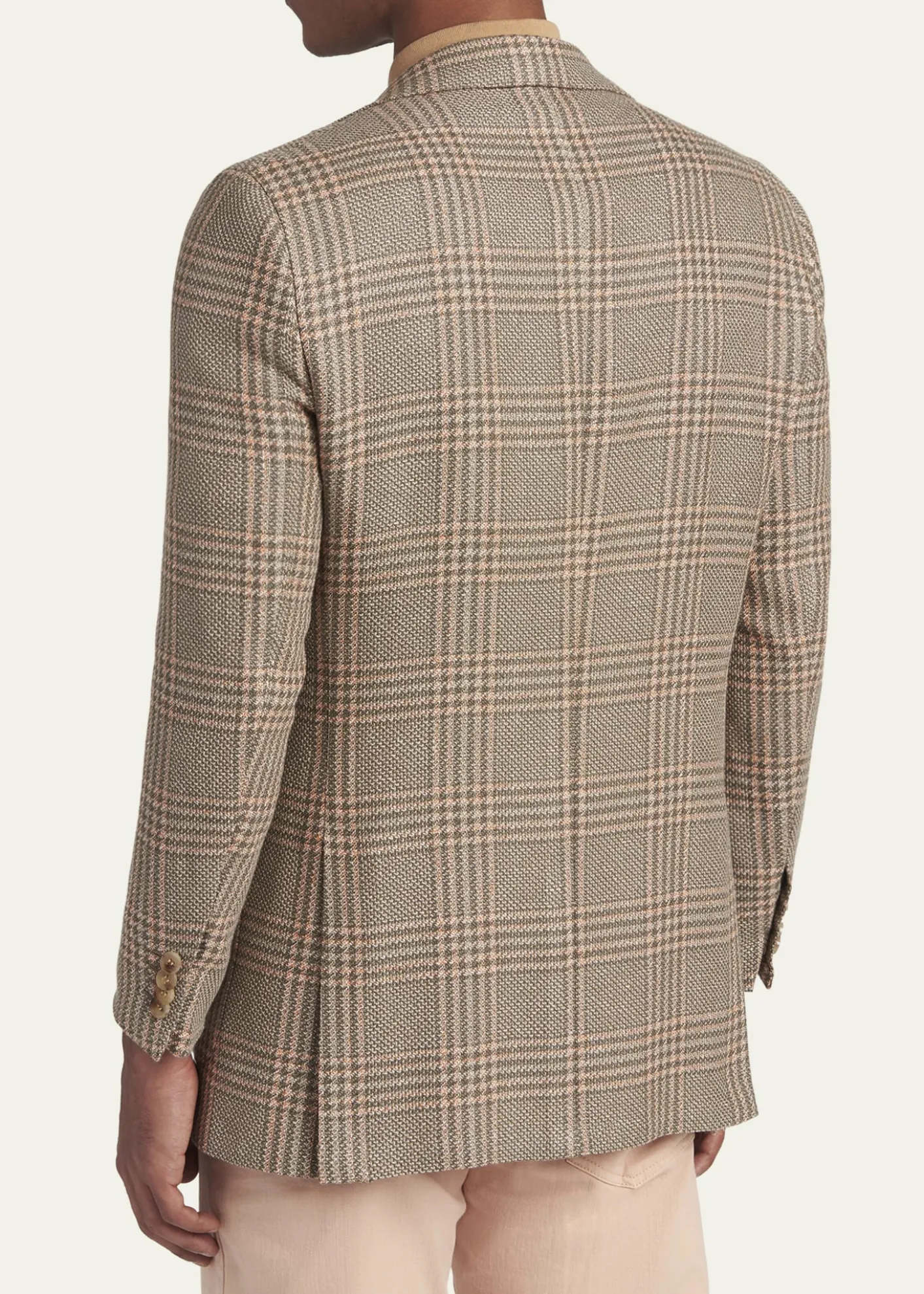 KitonMen's Prince of Wales Cashmere and Linen Sport Coat