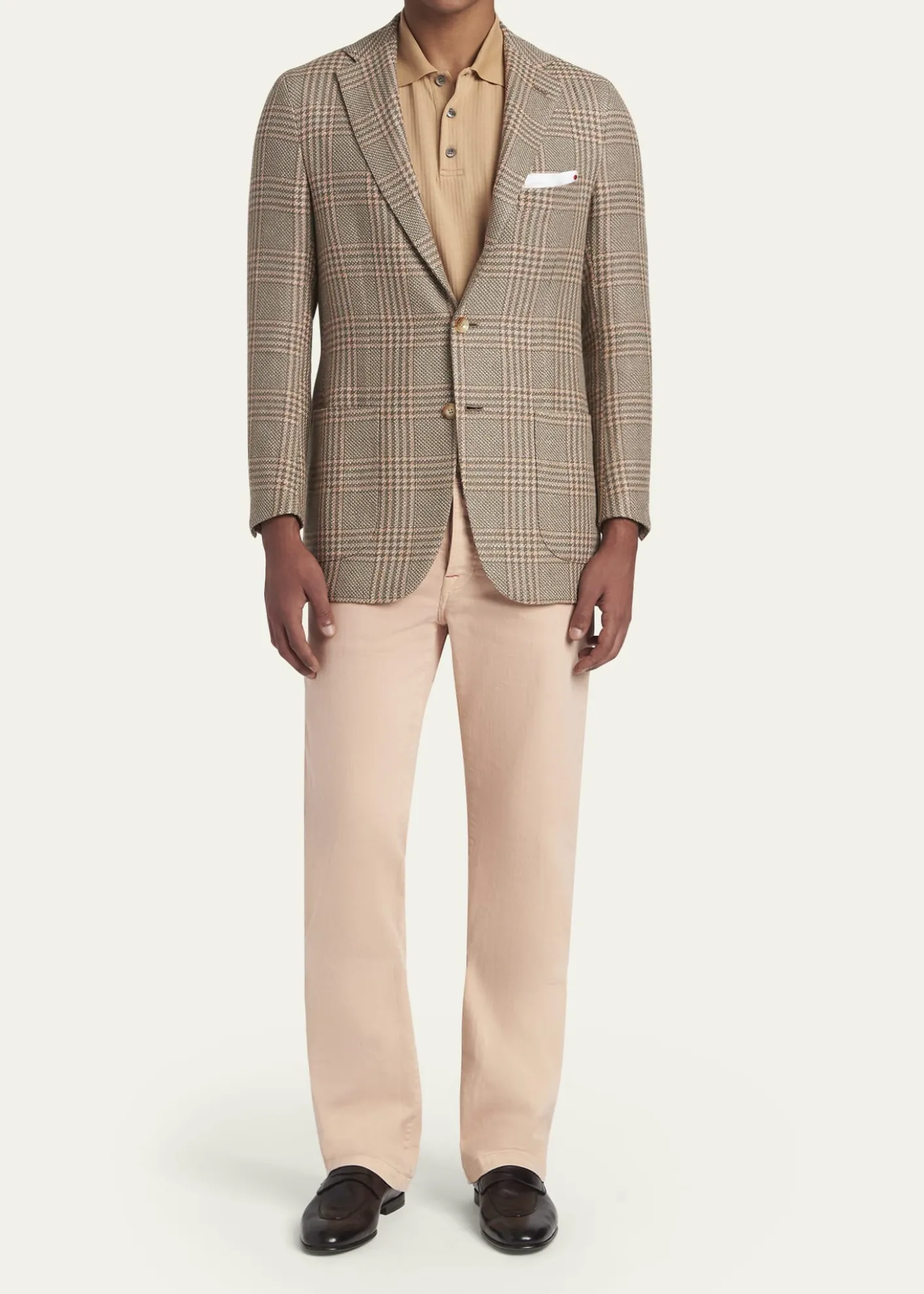 KitonMen's Prince of Wales Cashmere and Linen Sport Coat