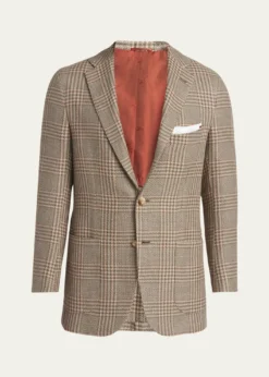 KitonMen's Prince of Wales Cashmere and Linen Sport Coat