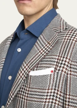 KitonMen's Prince of Wales Cashmere and Linen Sport Coat