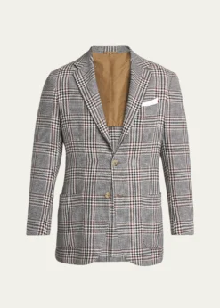 KitonMen's Prince of Wales Cashmere and Linen Sport Coat