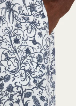 KitonMen's Printed Linen Drawstring Shorts
