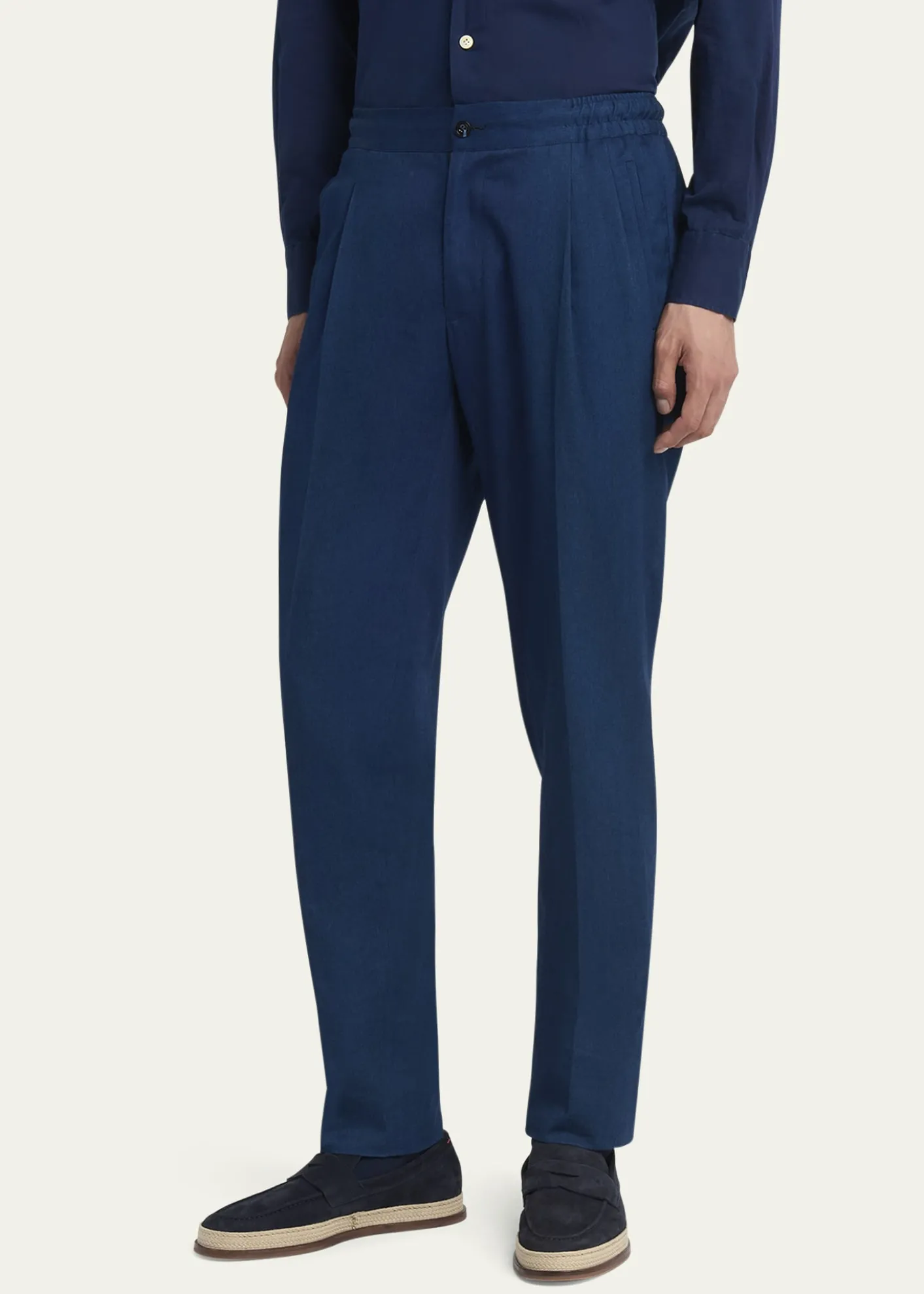 KitonMen's Sasha Wool Pleated Stretch Pants