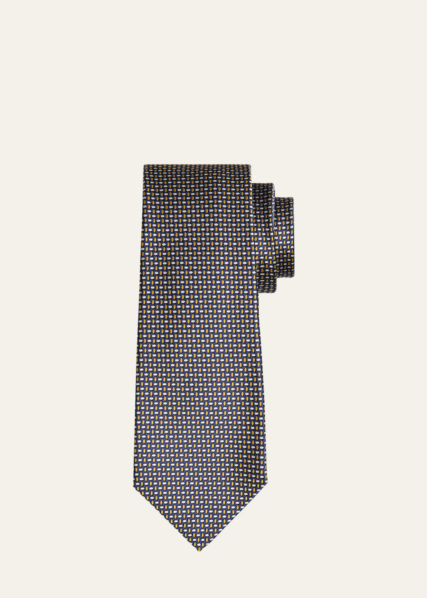 KitonMen's Silk Woven Ovals Seven-Fold Tie