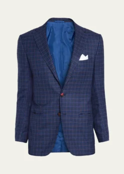 KitonMen's Soft Cashmere Multi-Check Sport Coat