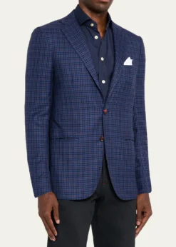 KitonMen's Soft Cashmere Multi-Check Sport Coat