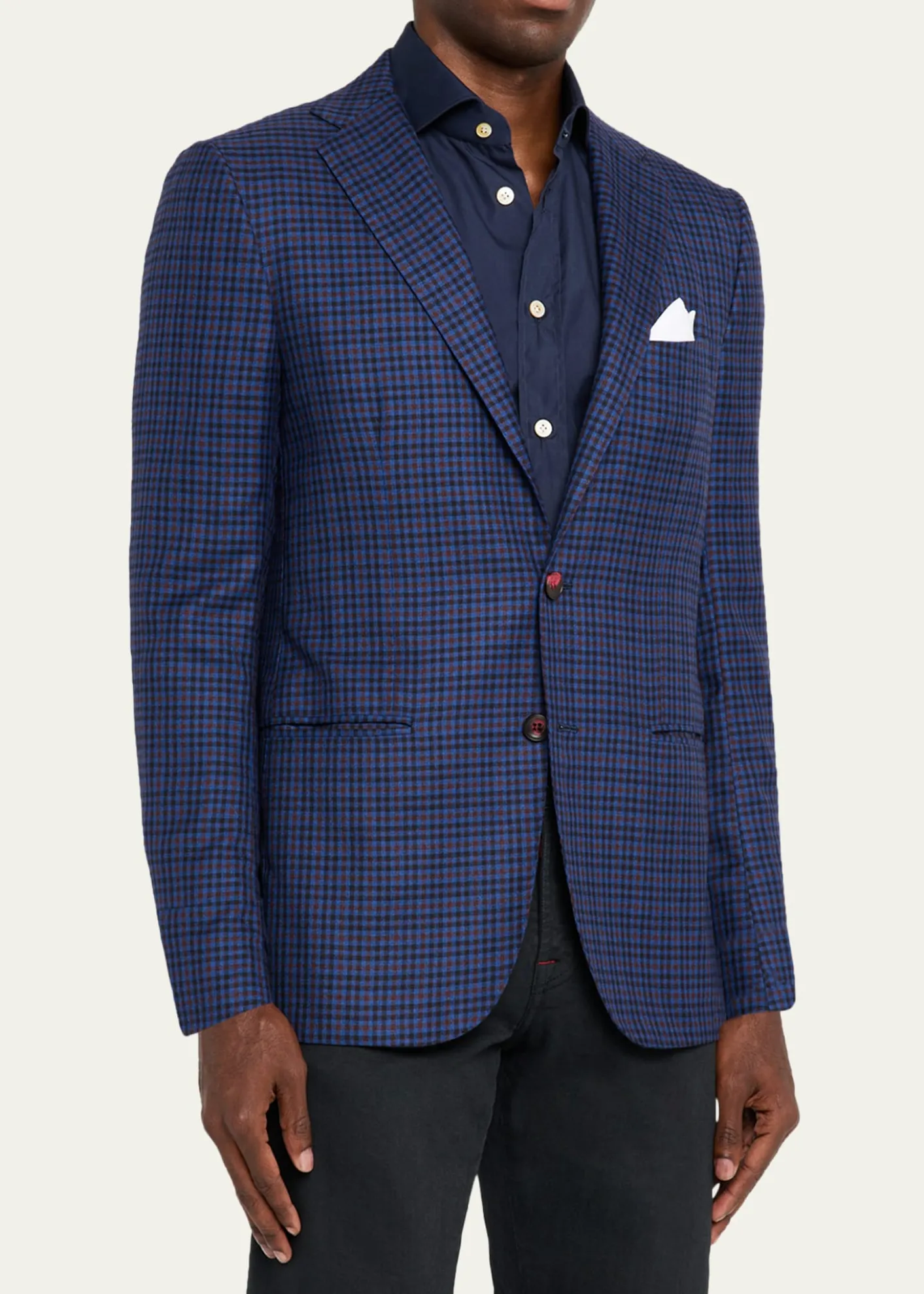 KitonMen's Soft Cashmere Multi-Check Sport Coat
