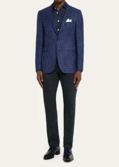 KitonMen's Soft Cashmere Multi-Check Sport Coat