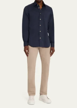 KitonMen's Solid Cotton Sport Shirt
