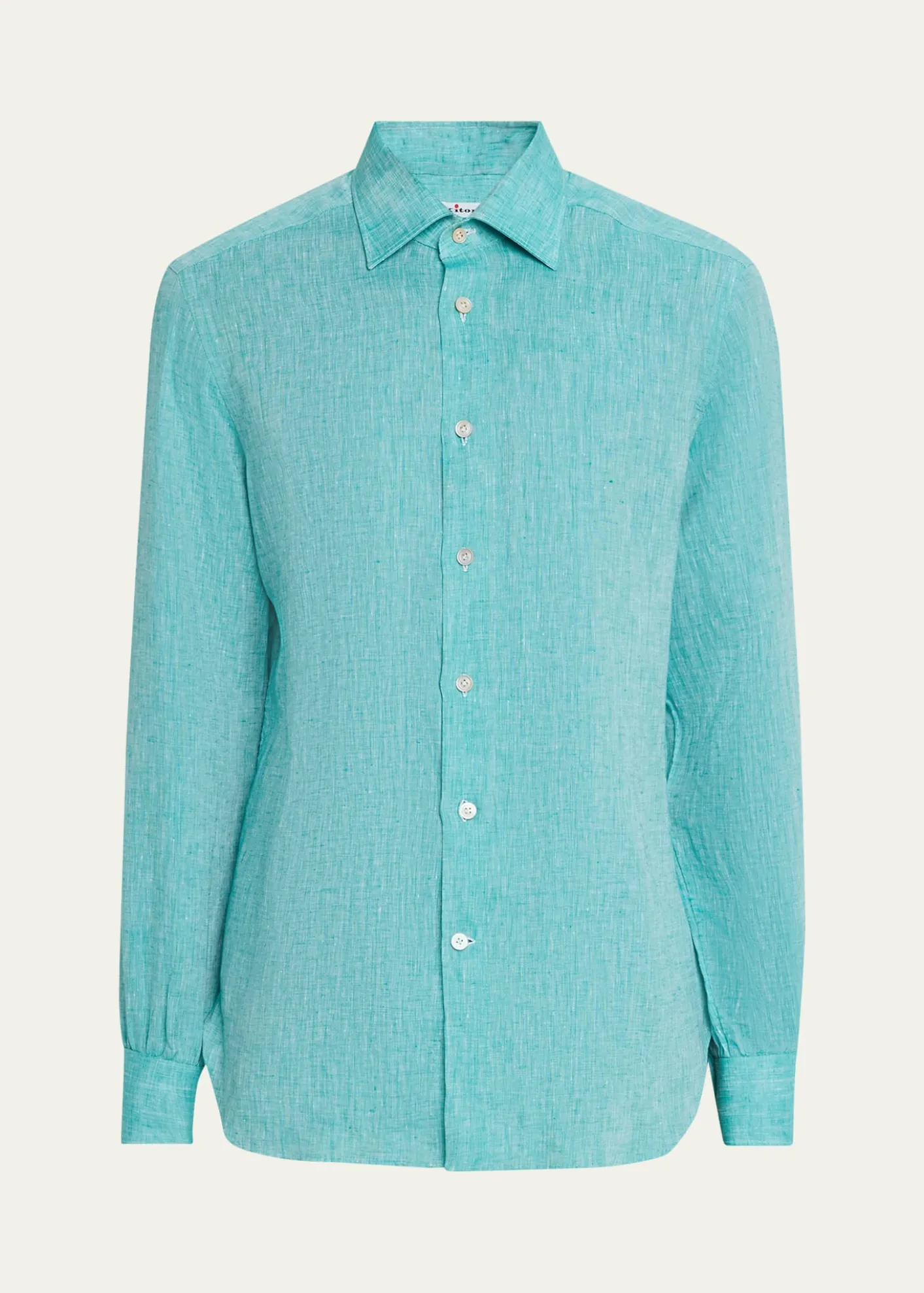 KitonMen's Solid Linen Button-Down Shirt