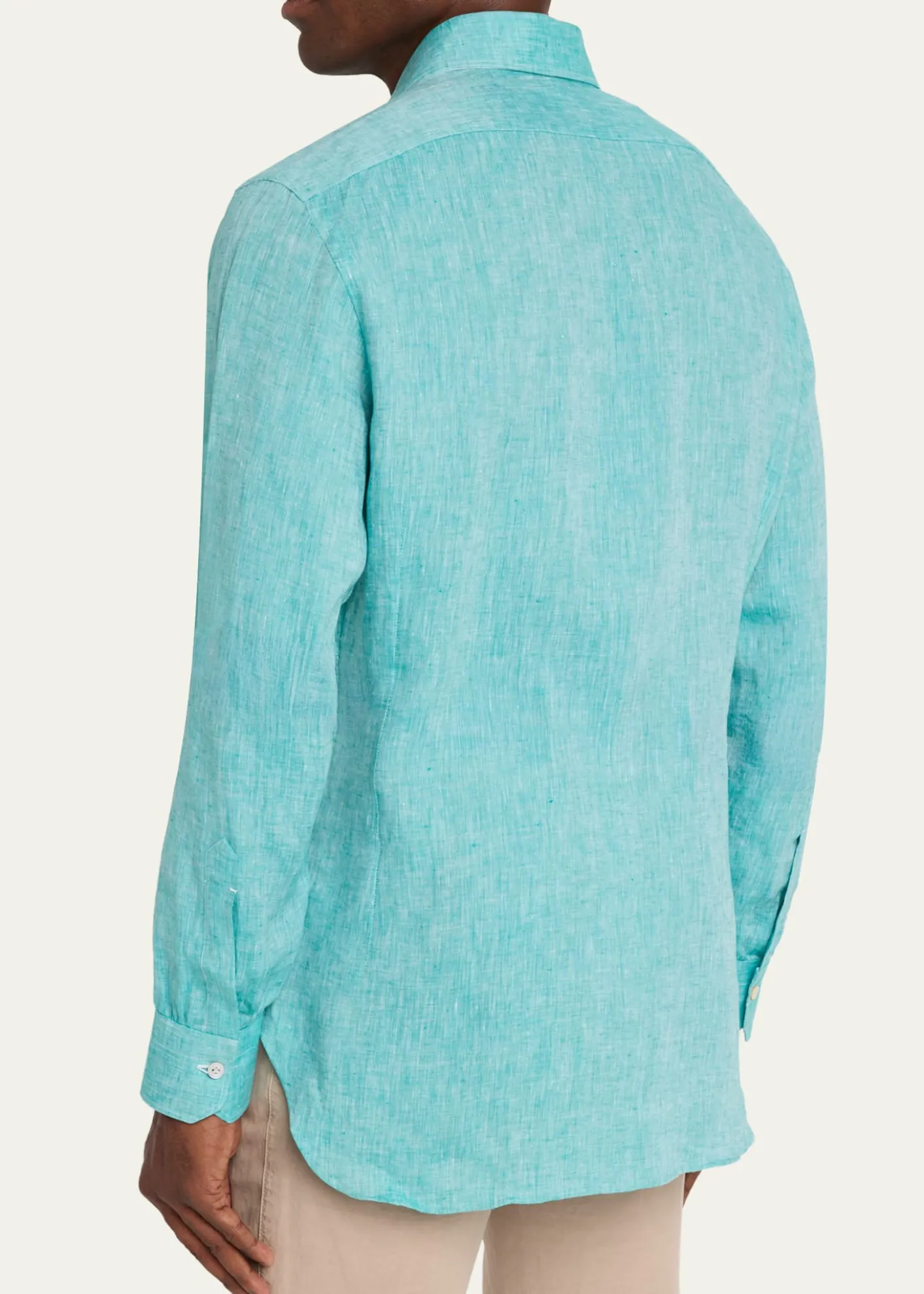 KitonMen's Solid Linen Button-Down Shirt