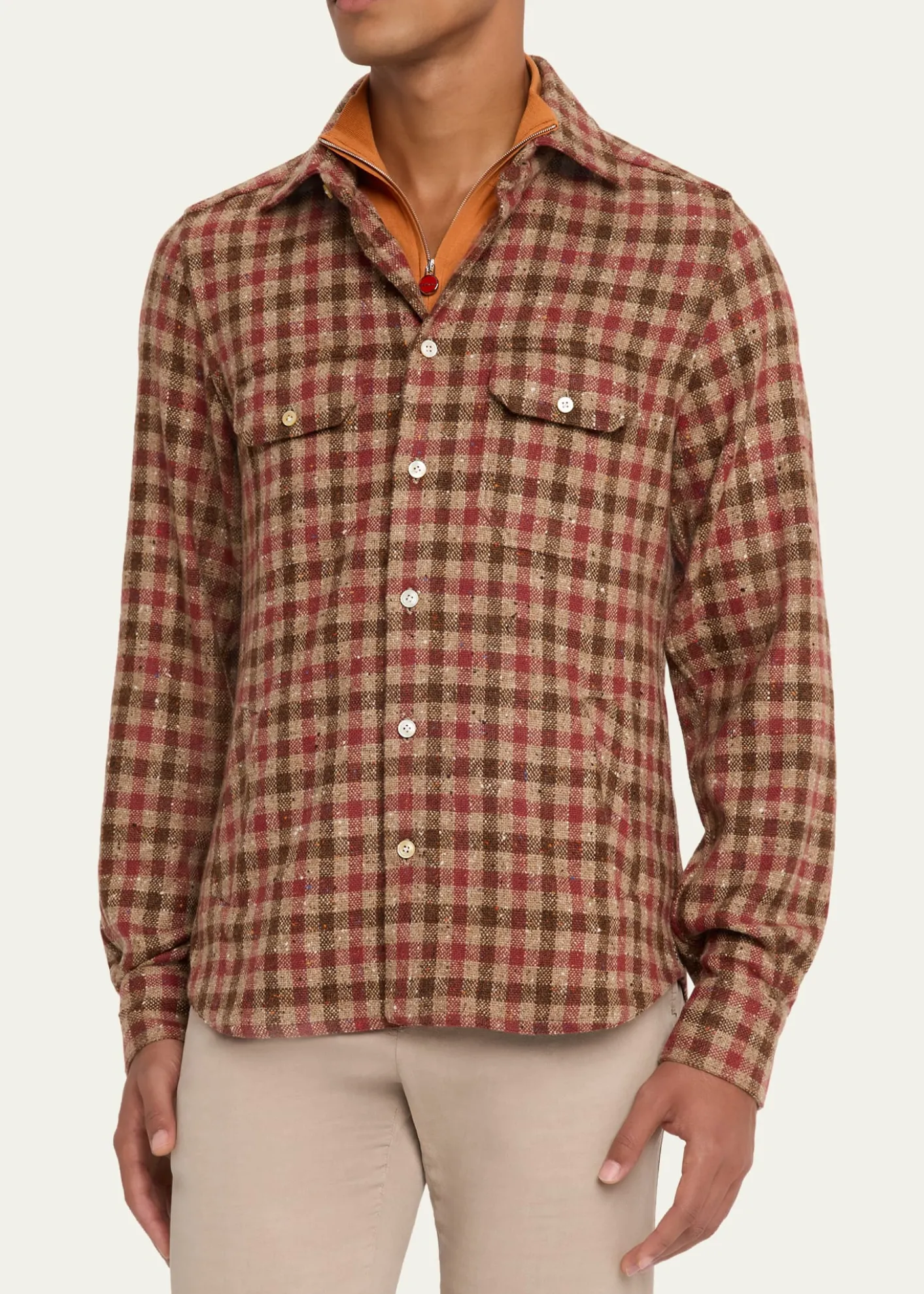 KitonMen's Speckled Cashmere Overshirt