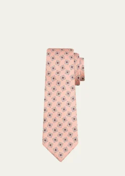 KitonMen's Square Medallion Silk 7-Fold Tie