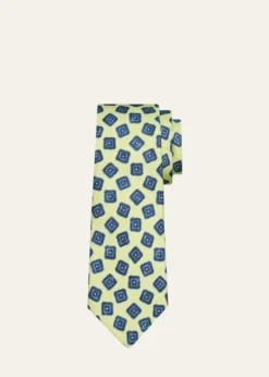 KitonMen's Square Medallion Silk Tie
