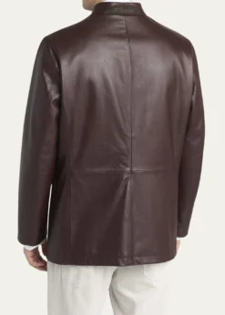 KitonMen's Stand-Collar Leather Jacket
