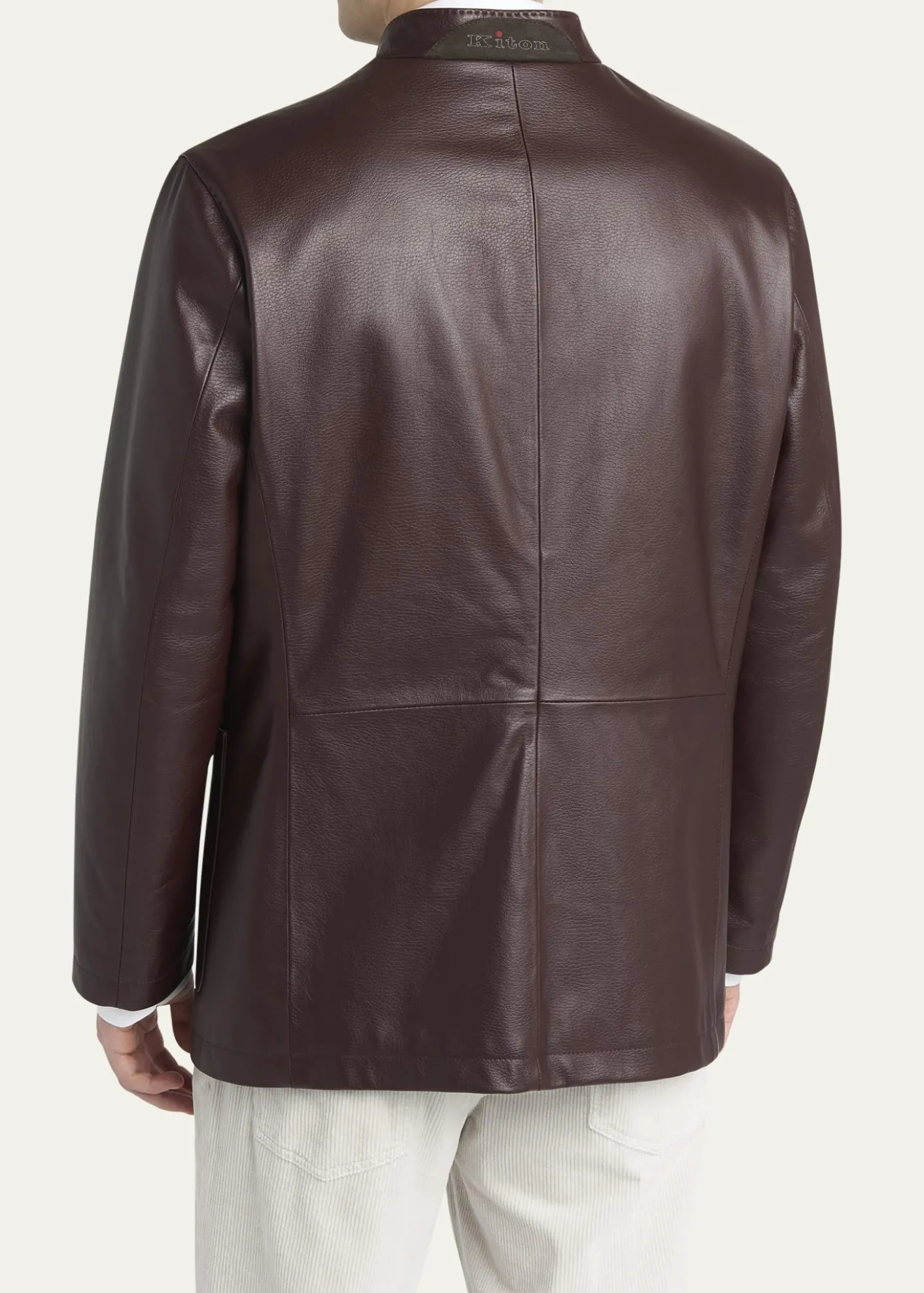 KitonMen's Stand-Collar Leather Jacket