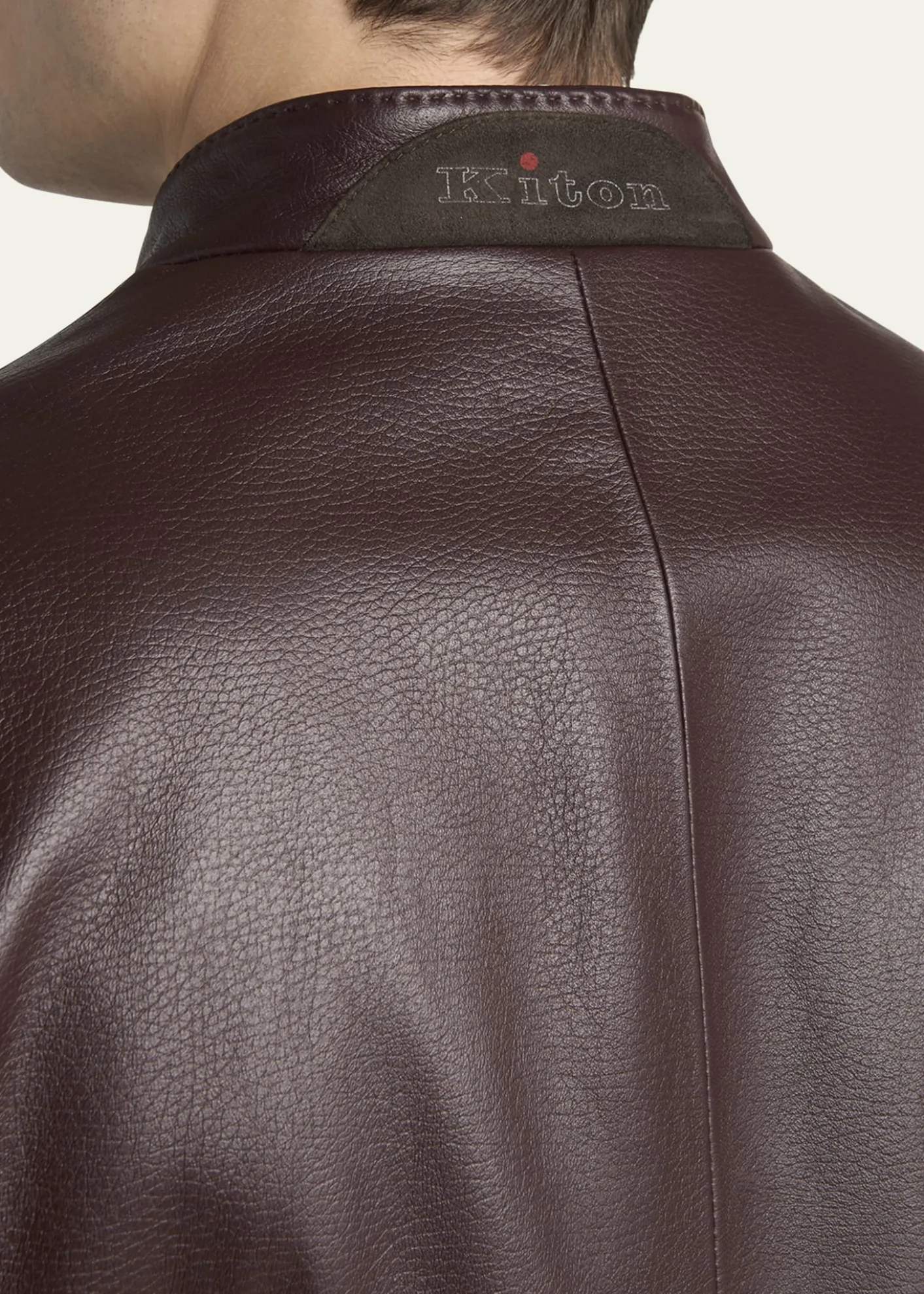 KitonMen's Stand-Collar Leather Jacket
