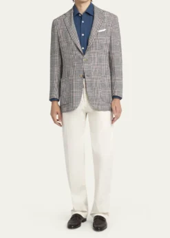 KitonMen's Straight Leg Cotton-Stretch Pants