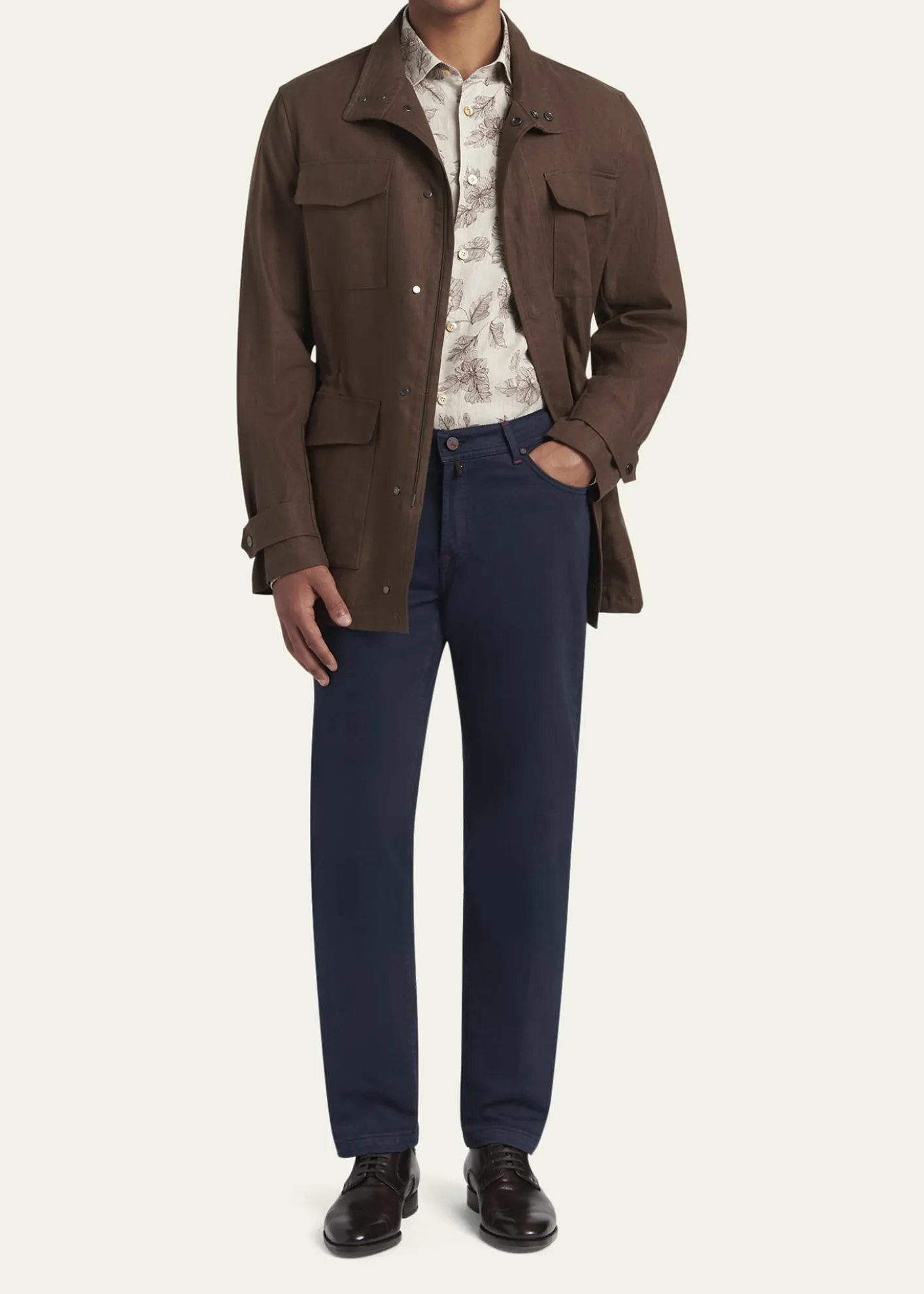 KitonMen's Straight Leg Cotton-Stretch Five-Pocket Pants
