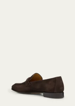 KitonMen's Suede Braided Leather-Bit Loafers