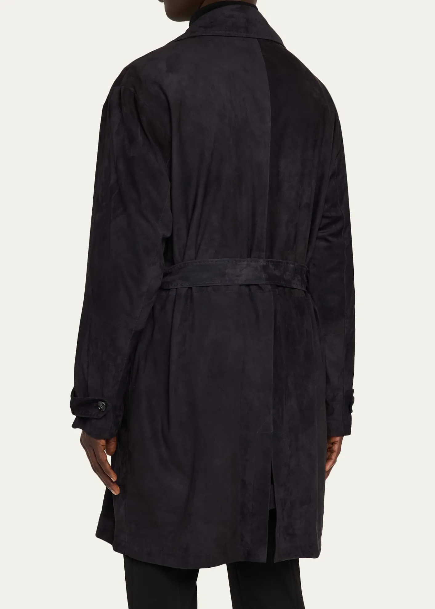KitonMen's Suede Double-Breasted Trench Coat