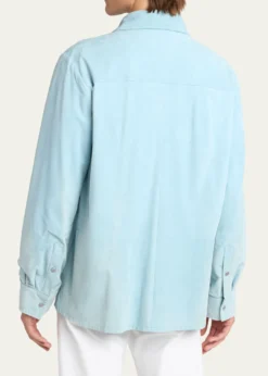 KitonMen's Suede Snap-Front Shirt
