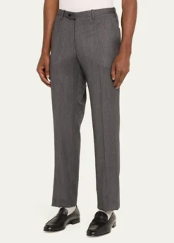 KitonMen's Textured Grey Suit Trousers