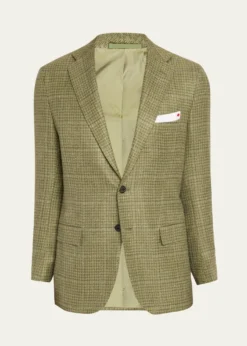 KitonMen's Tonal Plaid Wool-Blend Single-Breasted Sport Coat