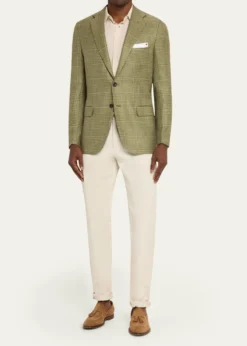 KitonMen's Tonal Plaid Wool-Blend Single-Breasted Sport Coat