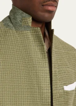 KitonMen's Tonal Plaid Wool-Blend Single-Breasted Sport Coat