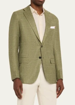 KitonMen's Tonal Plaid Wool-Blend Single-Breasted Sport Coat