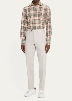 KitonMen's Twill Flat-Front Pants