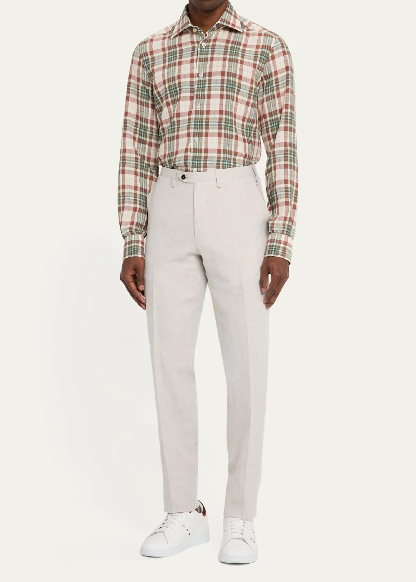 KitonMen's Twill Flat-Front Pants