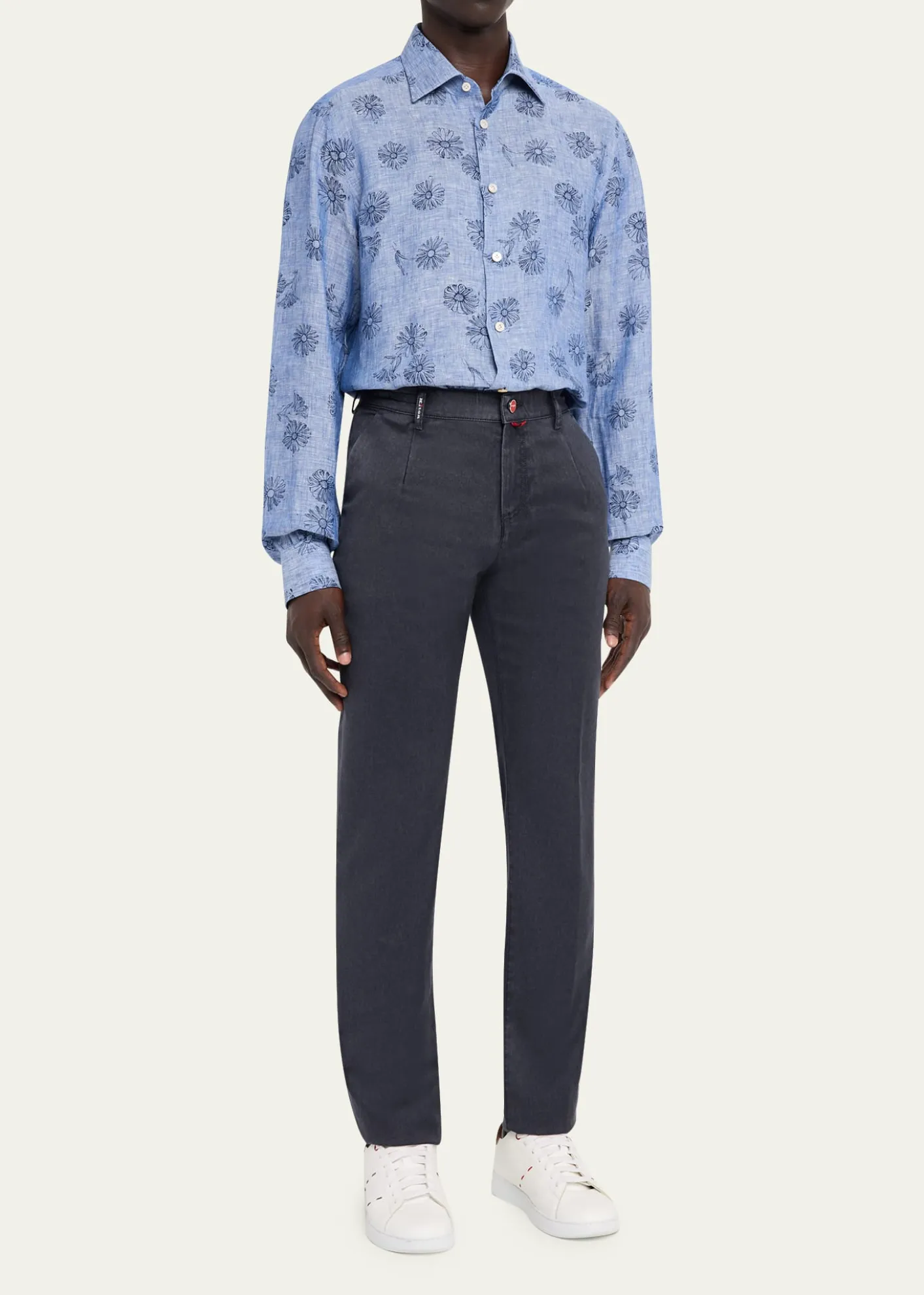 KitonMen's Washed-Effect Wool Four-Pocket Pants