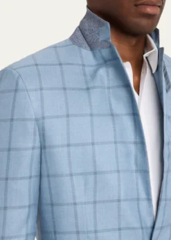 KitonMen's Windowpane Check Cashmere Sport Coat