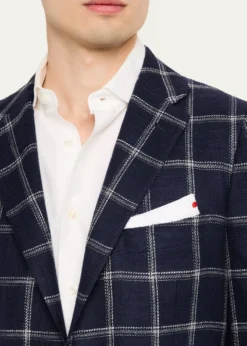 KitonMen's Windowpane Silk, Cotton and Cashmere Sport Coat