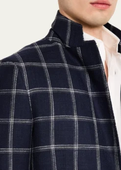 KitonMen's Windowpane Silk, Cotton and Cashmere Sport Coat