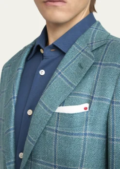 KitonMen's Windowpane Wool and Cashmere Contemporary-Fit Sport Coat