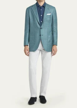 KitonMen's Windowpane Wool and Cashmere Contemporary-Fit Sport Coat