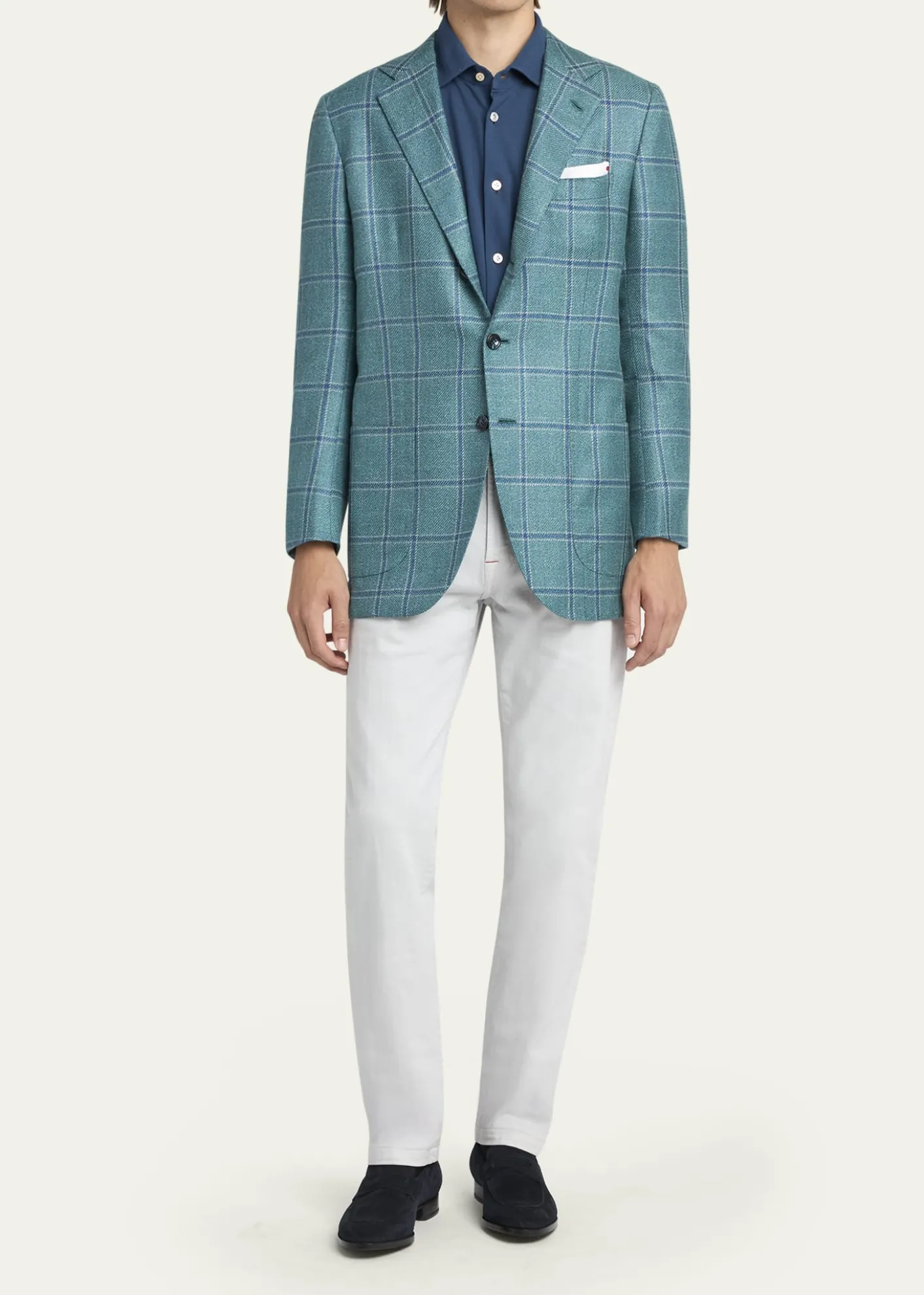 KitonMen's Windowpane Wool and Cashmere Contemporary-Fit Sport Coat
