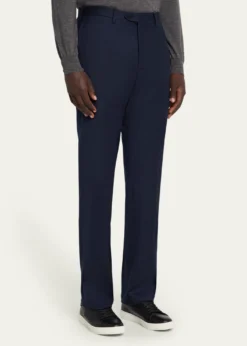 KitonMen's Wool and Cashmere Flat-Front Pants