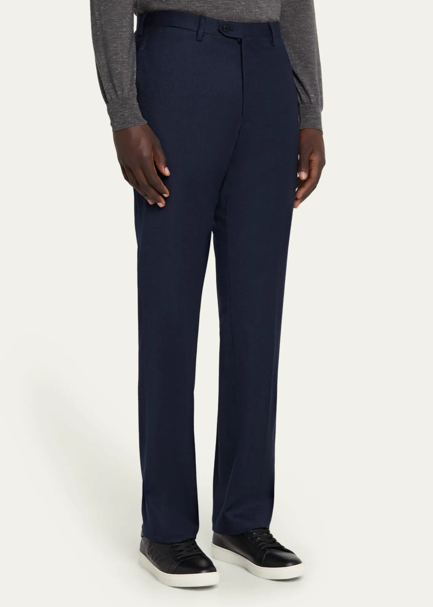 KitonMen's Wool and Cashmere Flat-Front Pants