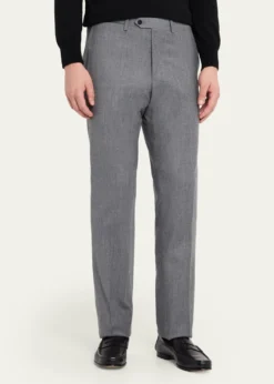 KitonMen's Wool and Cashmere Flat-Front Pants