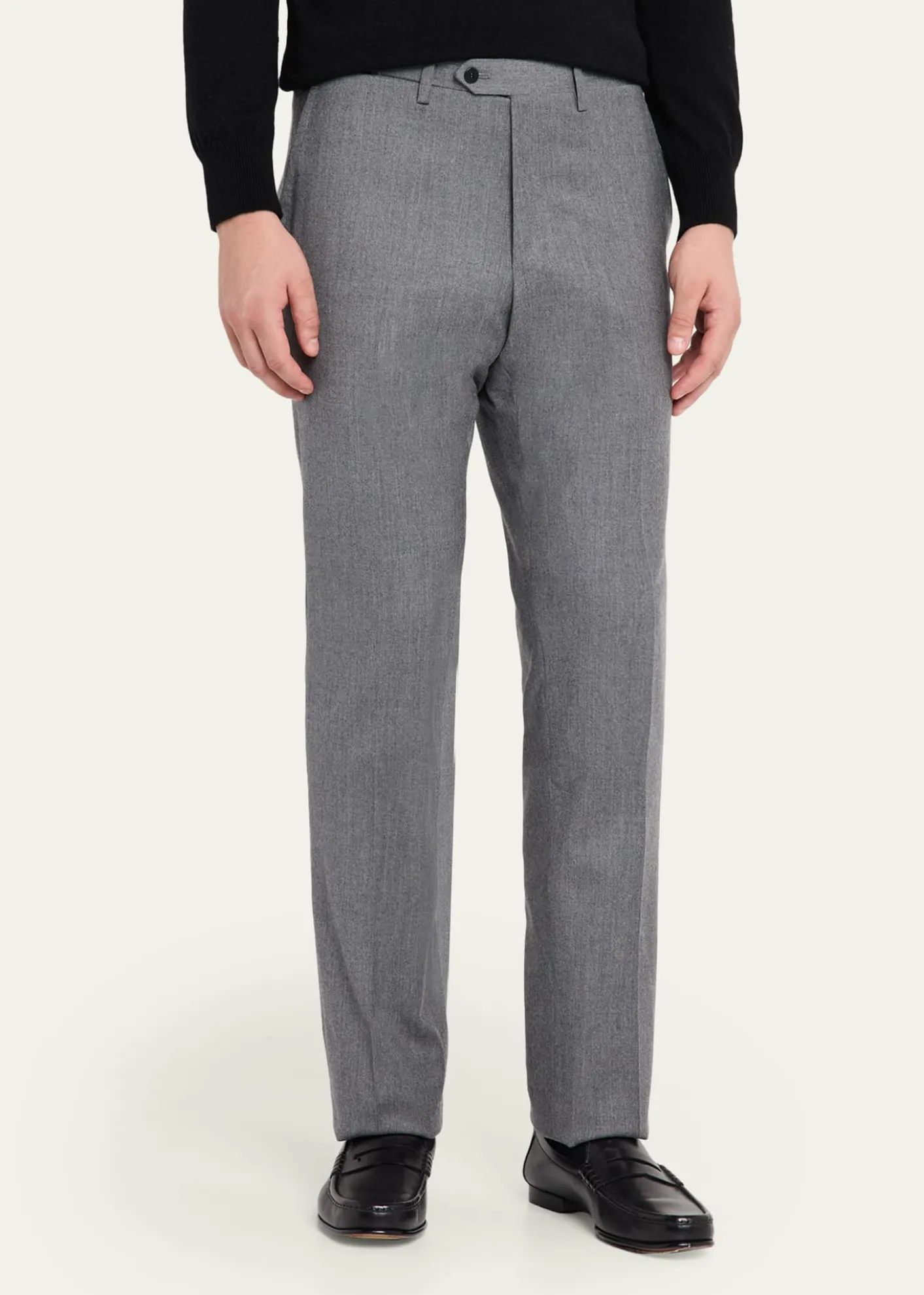 KitonMen's Wool and Cashmere Flat-Front Pants