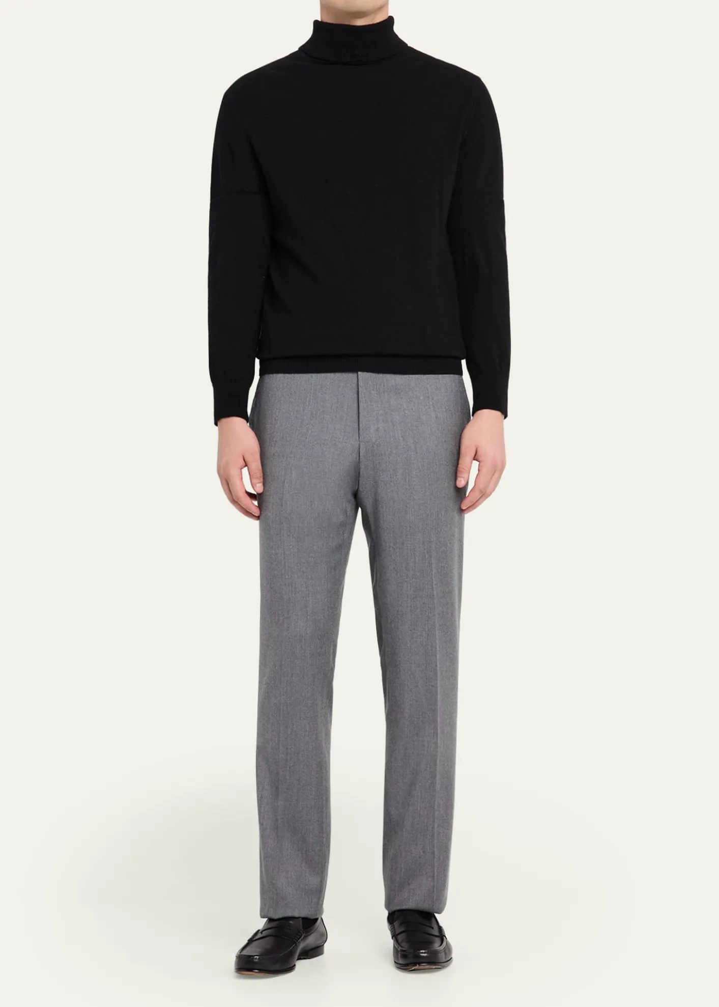KitonMen's Wool and Cashmere Flat-Front Pants