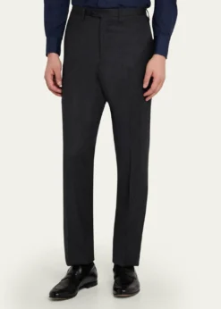 KitonMen's Wool and Cashmere Flat-Front Pants