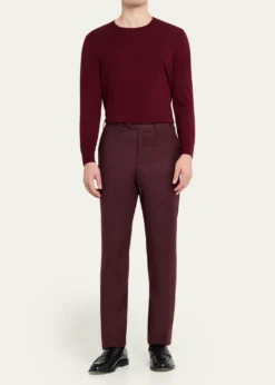 KitonMen's Wool and Cashmere Flat-Front Pants