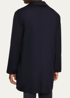 KitonMen's Wool and Silk Birdseye Reversible Raincoat