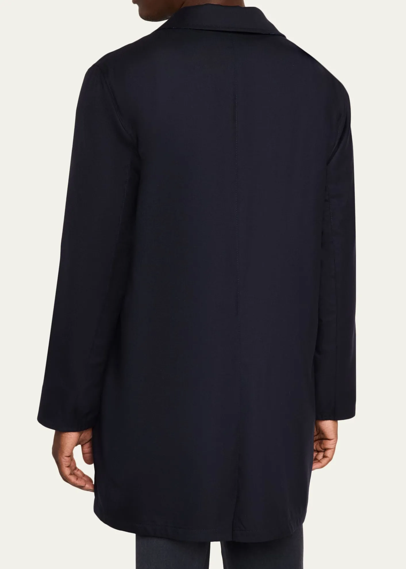 KitonMen's Wool and Silk Birdseye Reversible Raincoat